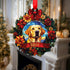 Labrador Yellow Wreath Christmas Decoration